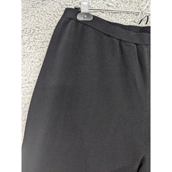 Bloomingdale's Cropped Pants Women 2X Black Hem Detail Knit High Rise P52 - Picture 5 of 11